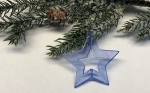 Acrylstern durchbrochen, transparent blau